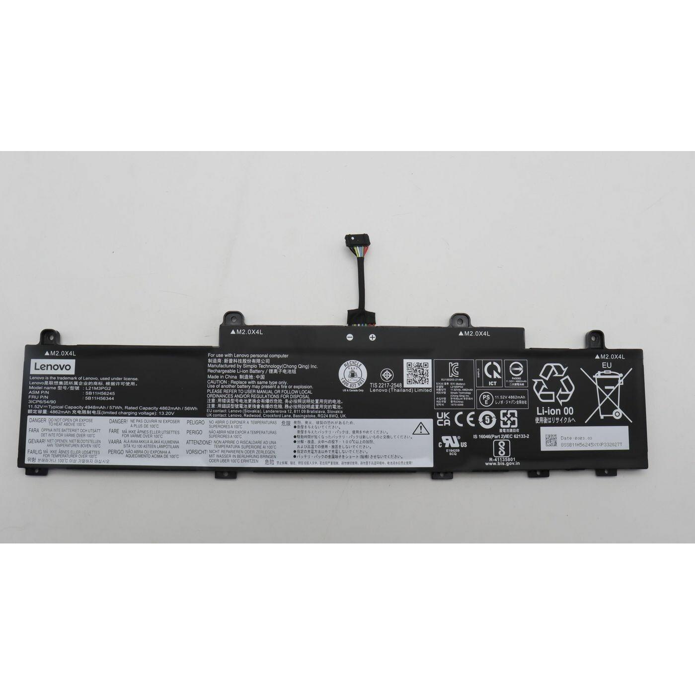Lenovo Battery (3 Zellen, 4948 mAh), Notebook Akku