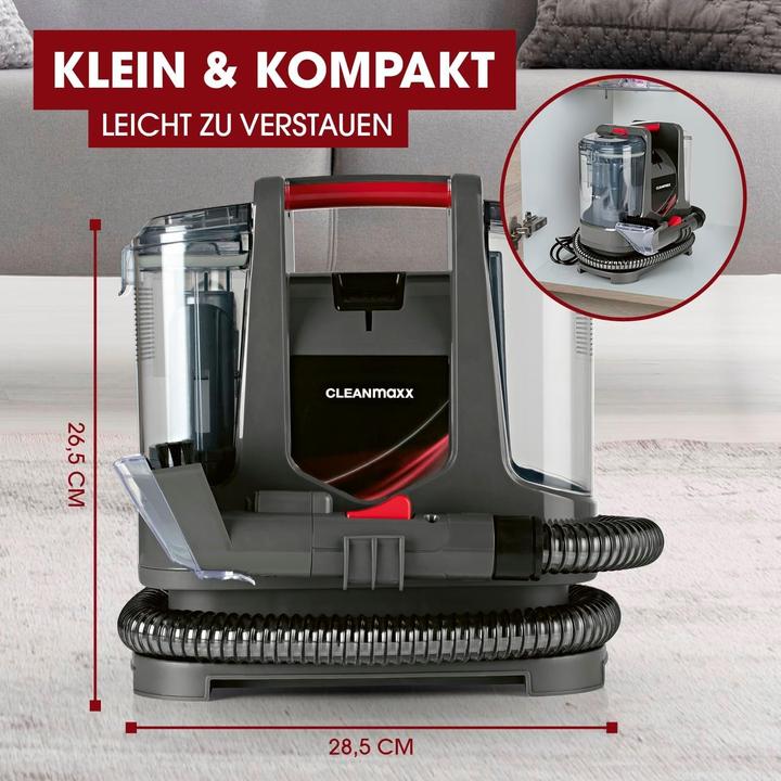 Produktbild CleanMaxx Kompakter Teppich- und Polsterreiniger mit Sprühfunktion und Dual-Tank-System