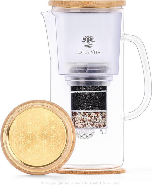 Produktbild Lotus Vita Glas-Filterkanne Enya Natura Plus 24K Gold Edition (1.40 l)