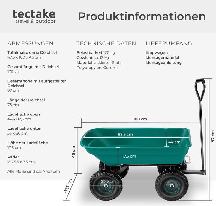 Produktbild tectake Handwagen Cubbi 52l