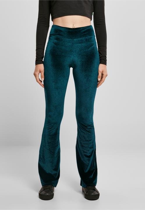 Actual product image Urban Classics Ladies High Waist Velvet Boot Cut Leggings (XXL)