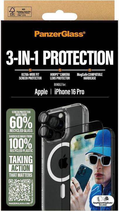 Image du produit PanzerGlass Bundle Ultra Wide FIt Glass + Case + Lens (1 pcs, Apple iPhone 16 Pro)