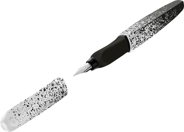 Pelikan Füllhalter (Patronenfüllsystem) Twist® Color Edition Füller für Rechts- und Linkshänder, sch (Schwarz/Weiss, 1 x)