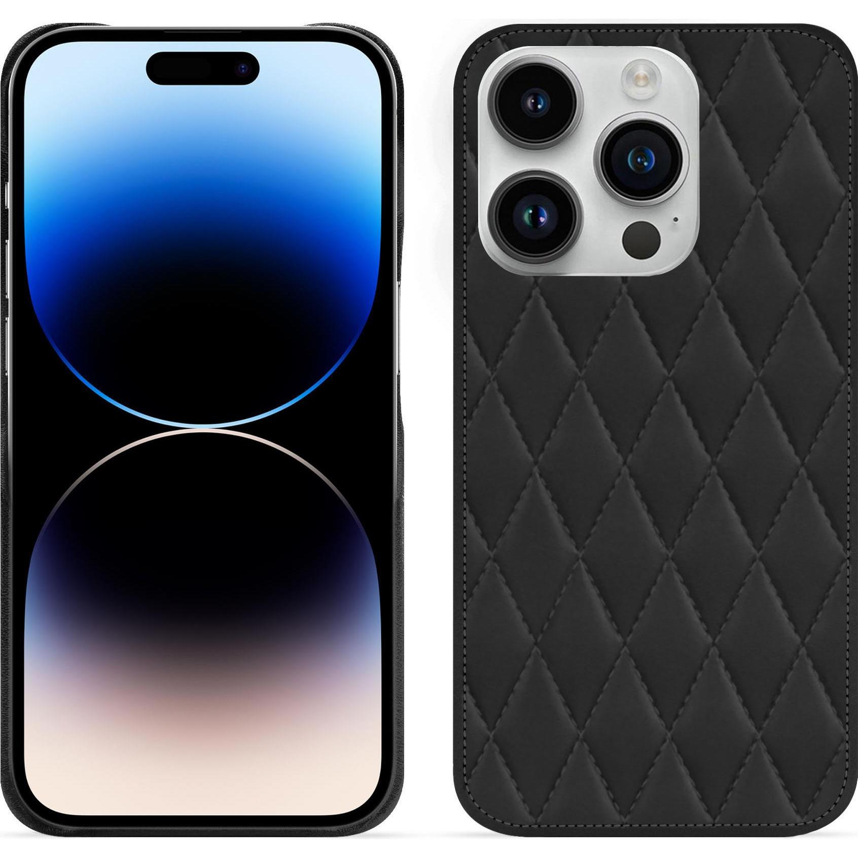 Noreve Lederschutzhülle (Apple iPhone 15 Pro), Smartphone Hülle, Schwarz