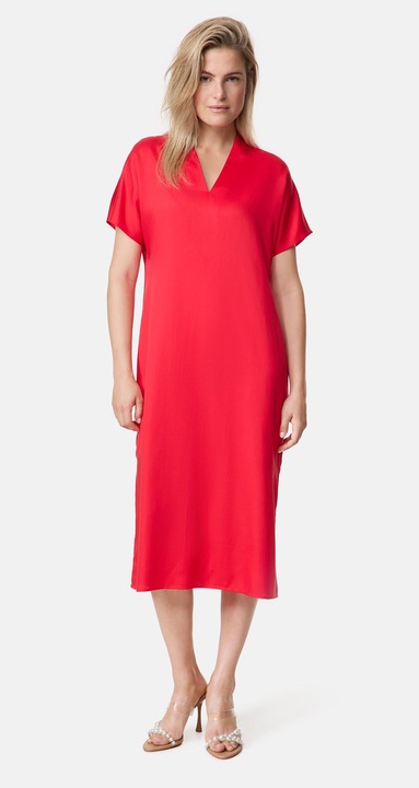 Produktbild Taifun Fliessendes Midikleid mit V-Ausschnitt Kleid Langarm kurz - 62812 (40)