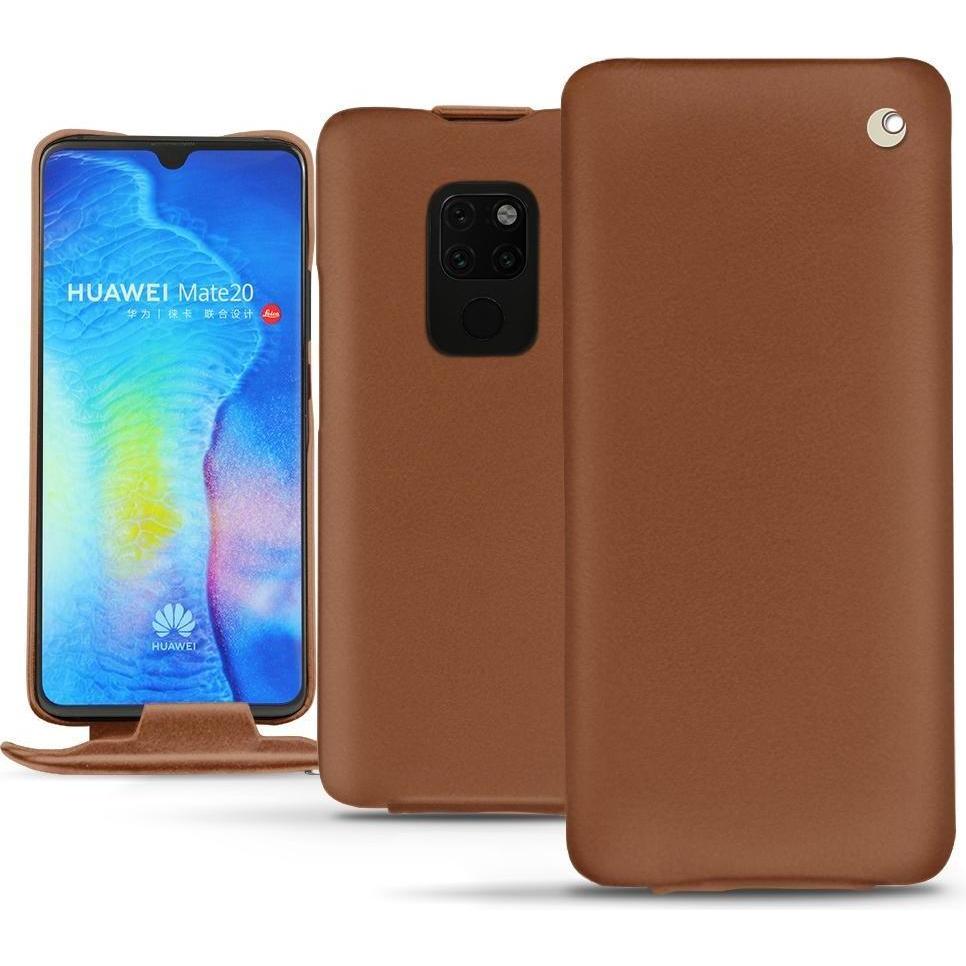 Noreve Lederschutzhülle vertikal (Huawei Mate 20), Smartphone Hülle, Braun