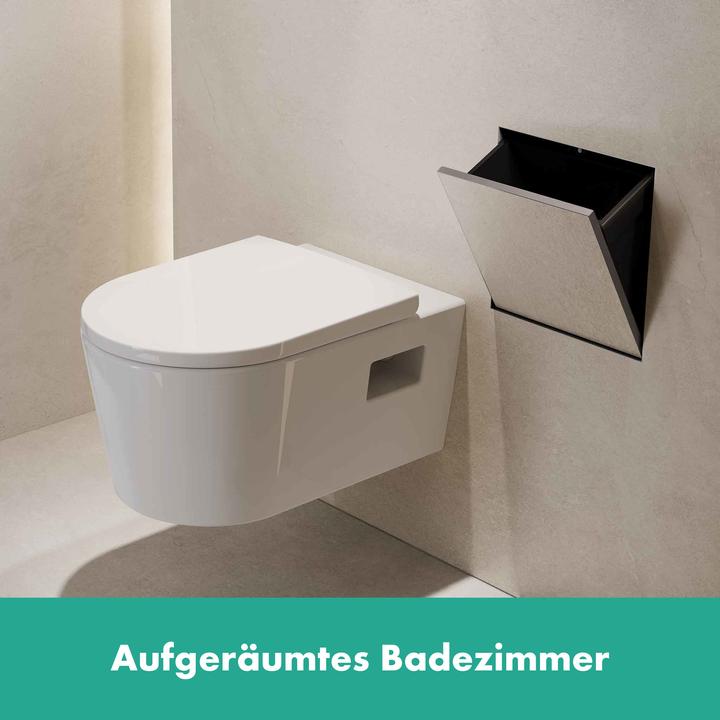 Produktbild hansgrohe XtraStoris Rock Abfalleimer, Einbau, befliesbare Tür, 390x100x390mm, 4 Liter Inhalt, 5608 (4 l)