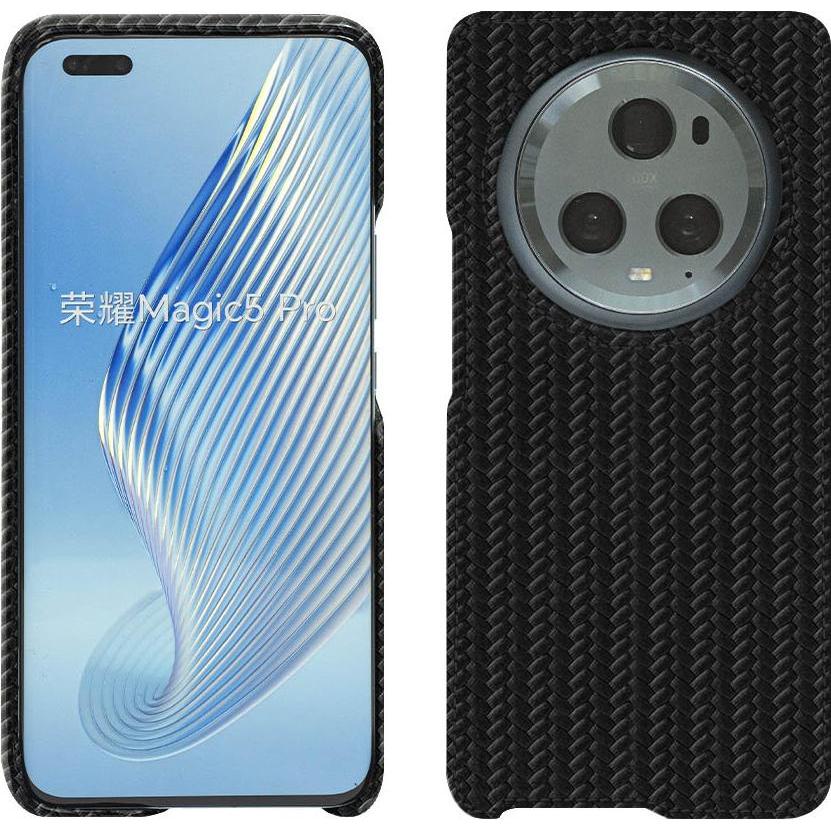 Noreve Lederschutzhülle (Honor Magic5 Pro), Smartphone Hülle, Schwarz