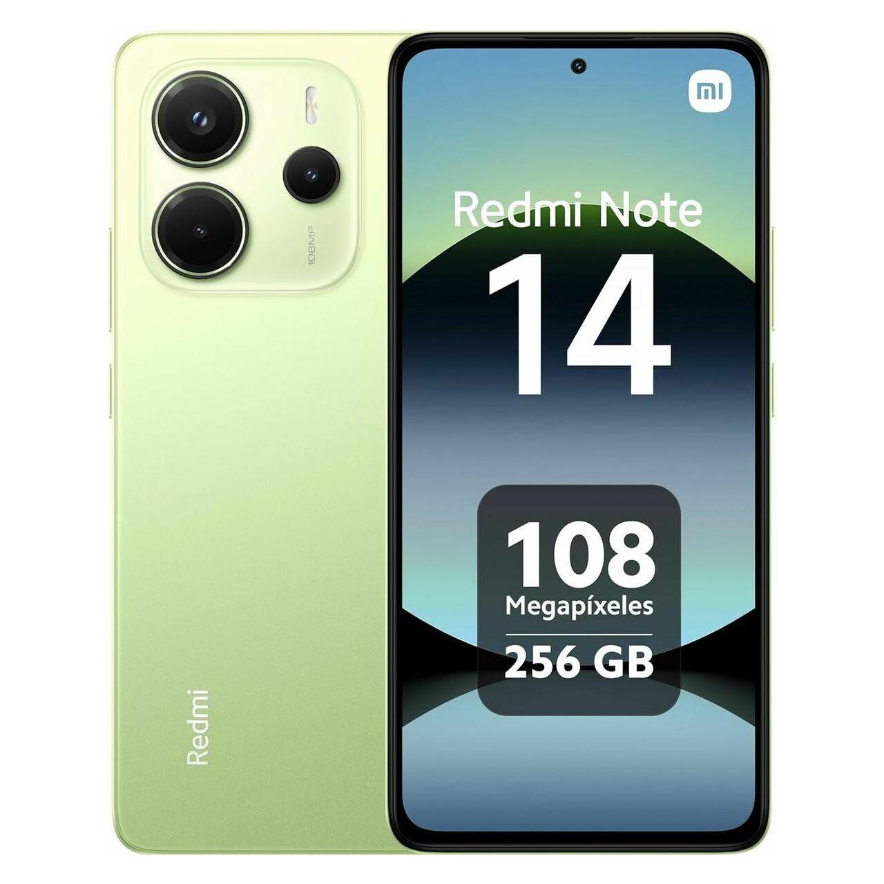 Xiaomi Redmi Note 14 (256 GB, Lime Green, 6.67", Hybrid Dual SIM, 4G), Smartphone, Grün
