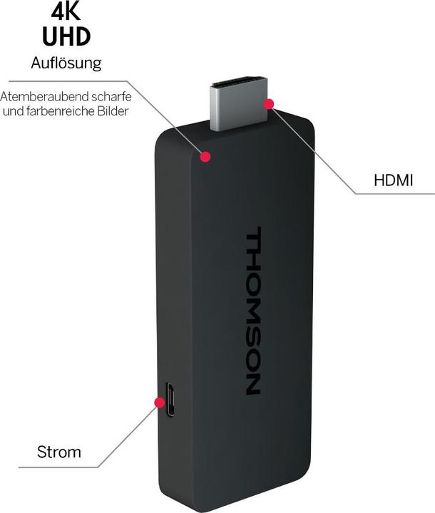 Image du produit Thomson Clé USB de streaming : 4K UHD Google TV (8 Go)