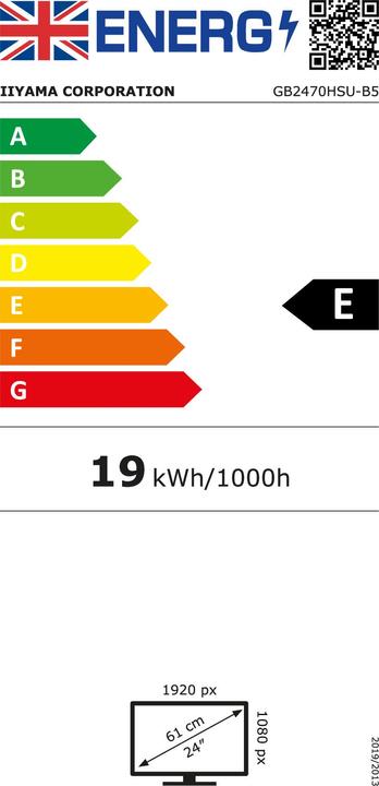 Label énergétique iiyama GB2470HSU-B5 (1920 x 1080 pixels, 23.80")