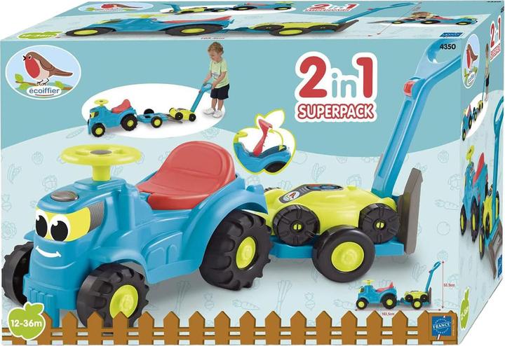Image du produit Ecoiffier Tracteur avec remorque et tondeuse à gazon