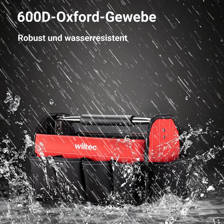 Produktbild Wiltec Werkzeugtasche 41x19x25,5cm Arbeitstasche 14 Fächer Werkzeug Tasche Gurt