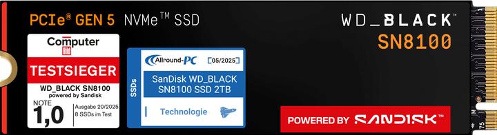 Actual product image WD Black SN8100 powered by SANDISK (2000 GB, M.2 2280)