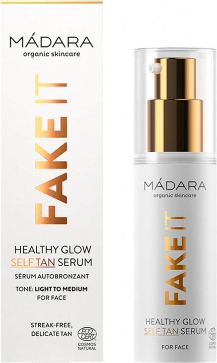 Actual product image Madara Self Tan Milk FAKE IT Healthy Glow Self Tan Serum "Màdara self tanner for the face". (Self tanning foam, 30 ml)