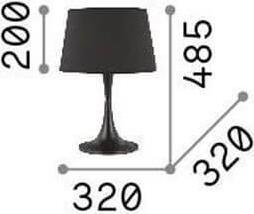 Image du produit Ideal lux LONDON Lampe de table E27 ⌀320mm Chrome 032375 (E27)