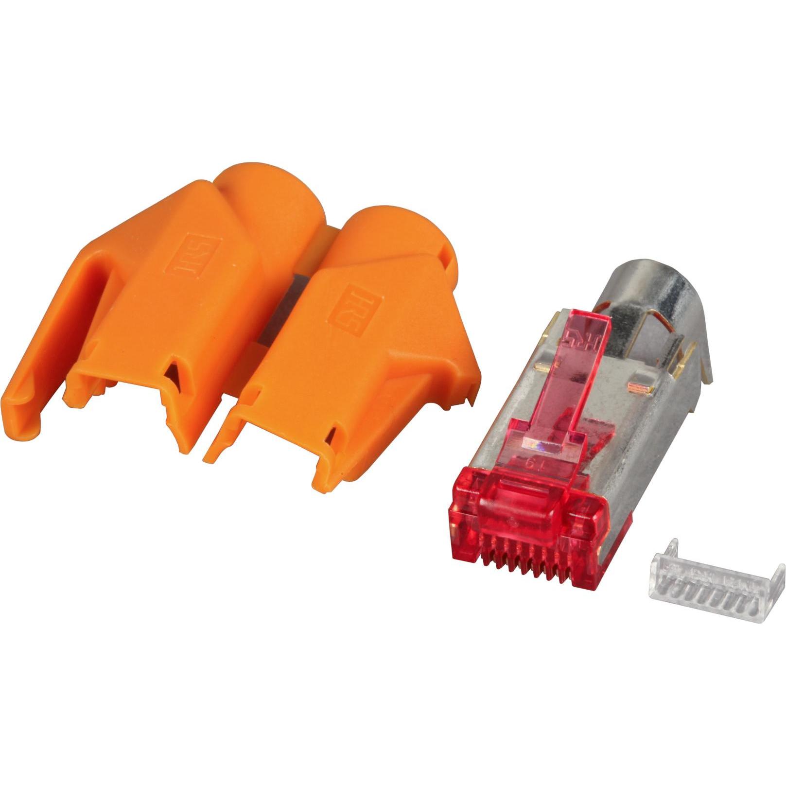 EFB Elektronik Spina RJ45-Hirose STP, TM21 arancione, 100 pezzi, 3 elementi, Cat.6 (Connettore del cavo di rete), Accessori di rete