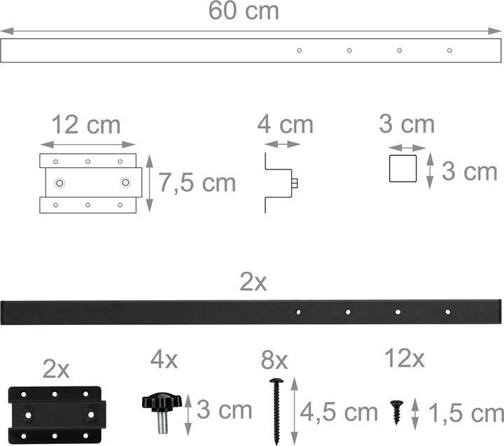 Produktbild Relaxdays Tischplattenverlängerung Metall 60 cm