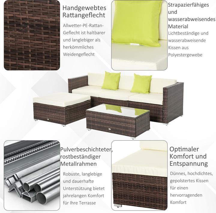 Produktbild Outsunny Gartenmöbel Set mit Beistelltisch