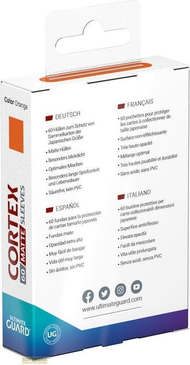 Produktbild Ultimate Guard 60 pochettes Cortex Sleeves Japanese Size Matte Orange