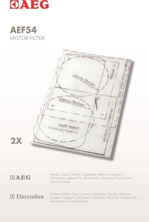 AEG Electrolux AEF 54 Motor Cut Filter/S-Bag Models