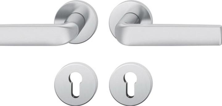 FSB Garniture à rosette 12 1267 acier inoxydable 6204 rond PZ DIN gauche / droite D/D (Garniture de porte)