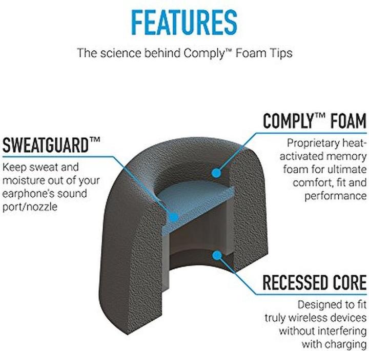 Produktbild Comply Tips For Google Pixel Buds & Pixel Buds A-Series Medium (35-42122-11) (Google Pixel Buds A-Series, Google Pixel Buds Pro)
