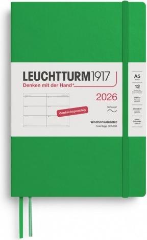 Produktbild Leuchtturm1917 Leuchtturm 1w/2s Medium Sc Spr.Leaf (A5, 1 Woche / 2 Seiten)