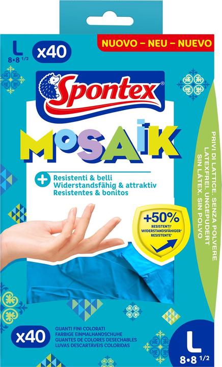 Spontex Disposable gloves Mosaic 40 pack size 8 (8)
