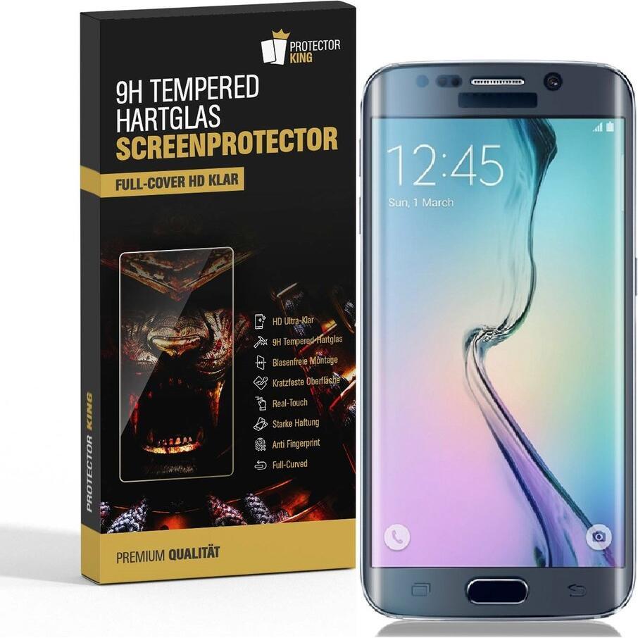 Protectorking 6x echtes Tempered 9H Panzerhartglas 3D KLAR (6 Stück, Samsung Galaxy S6 Edge), Smartphone Schutzfolie