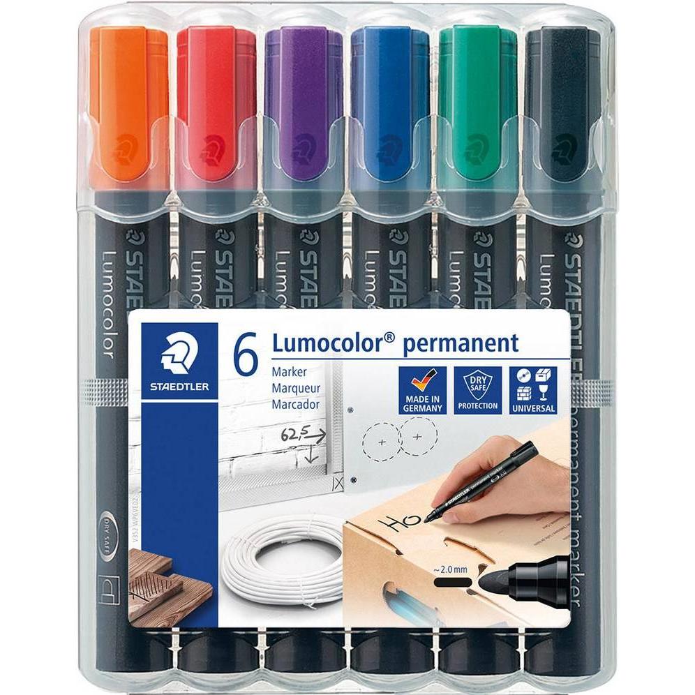 Staedtler, Marker, 352 Marker Lumocolor perm 6St (Mehrfarbig, 2 mm, 6 x)