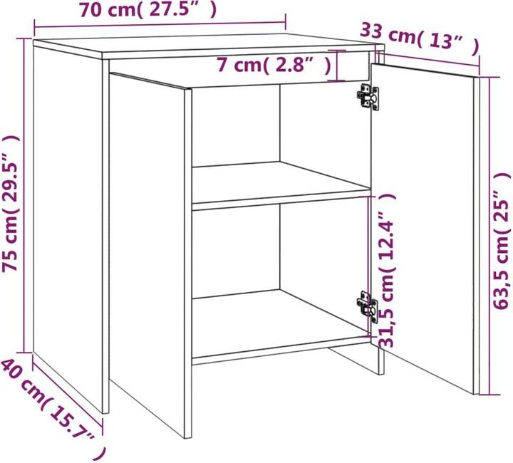 Image du produit vidaXL Buffet (41 x 40.50 x 75 cm)