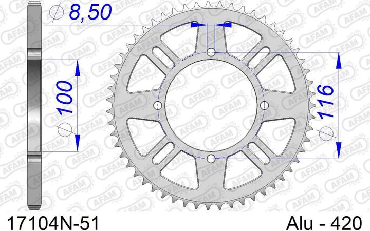 Image du produit Afam 420 51 dents (51)