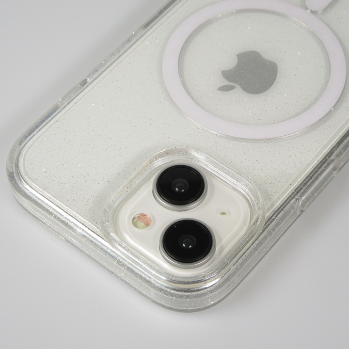 Actual product image PhoneLook Coque Silicone rigid avec dos paillettes et MagSafe (Apple iPhone 15)