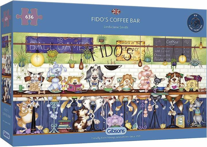 Actual product image Gibsons Games Puzzle 636 Dog Cafe (Panorama) G3 (636 pieces)