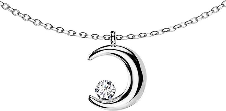 Actual product image Star Piercing Kette silber Anhänger Mond Kristall silber (without brass, Surgical steel 316L)