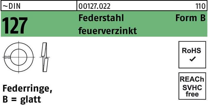 Produktbild Federring DIN 127 B 36 Federstahl feuerverzinkt
