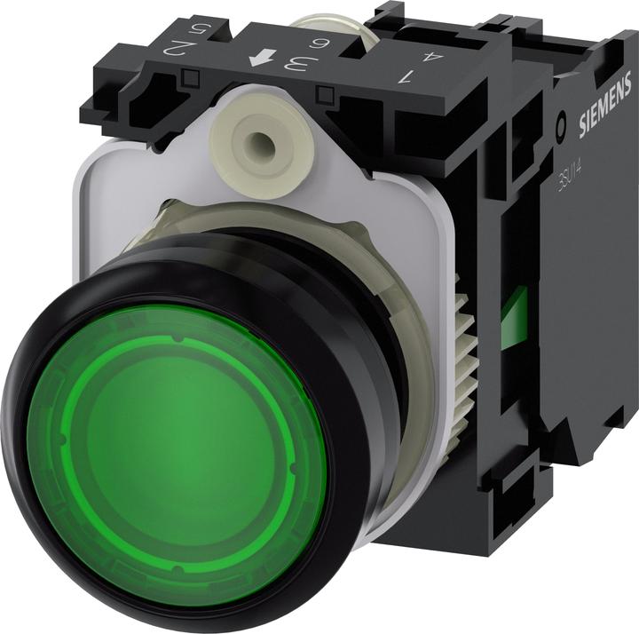 Actual product image Siemens Illuminated pushbutton, 22mm, green