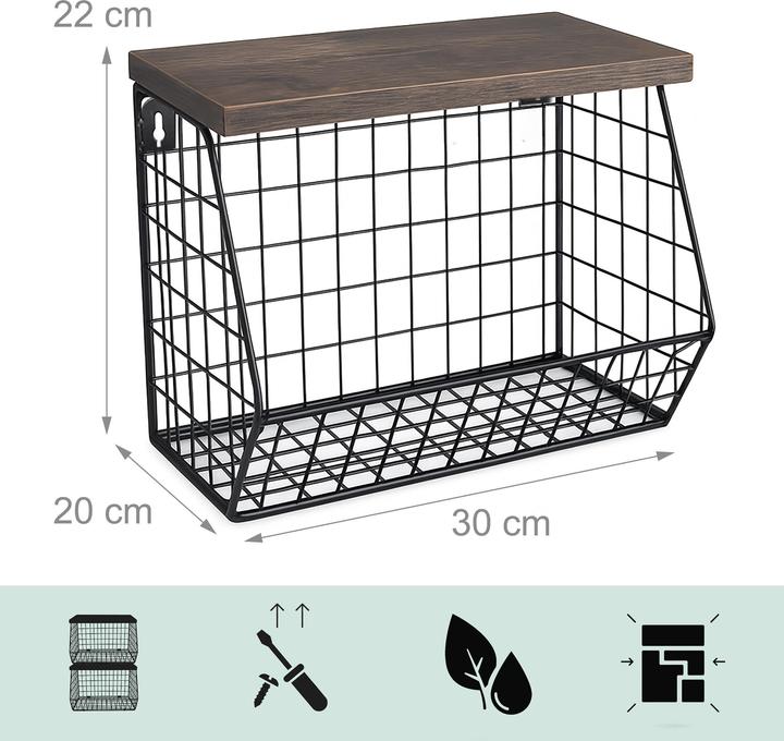 Relaxdays Obstkorb Wandregal