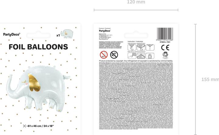 Produktbild Amscan Folienballlon Elefant (1x)