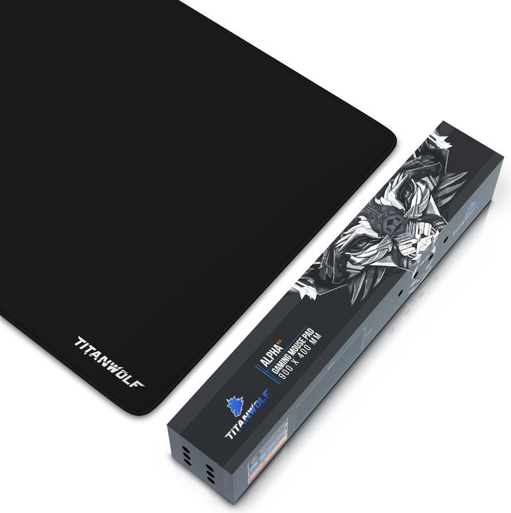 Produktbild Titanwolf Gaming Mauspad, 900 x 400mm XXL Mausmatte, verbessert Präzision & Geschwindigkeit, Schrift (XXL)