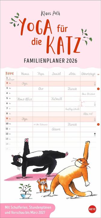 Immagine prodotto Puth Yoga für die Katz Familienplaner 2026 (21 x 45 cm)