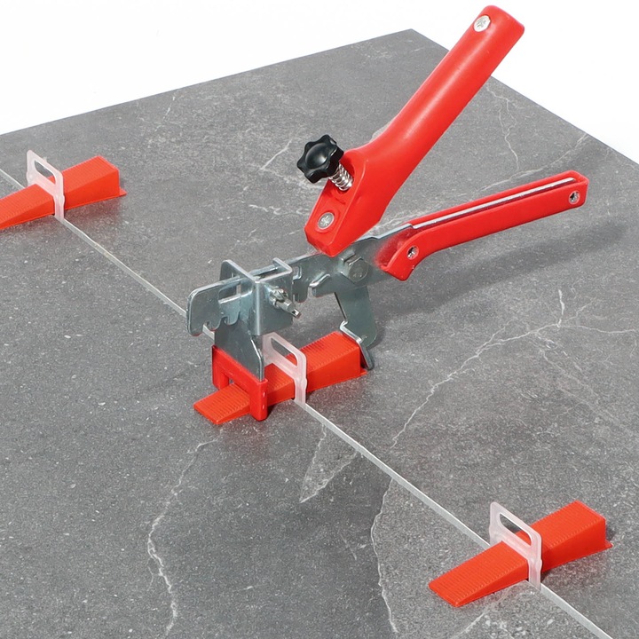 Produktbild XPOtool Fliesen Nivelliersystem Set 100 Keile 100 Laschen 1,5mm Nivellierzange
