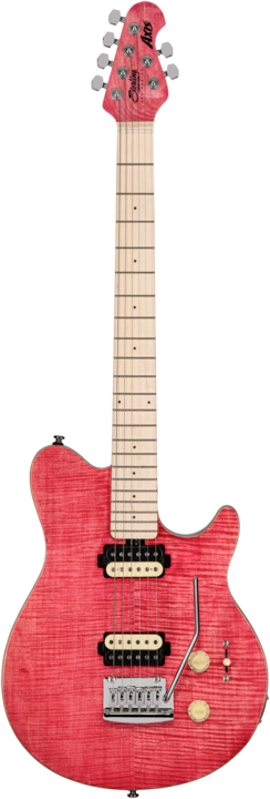 Actual product image E-Gitarre, S.U.B., Axis AX3, Flame Maple Veneer Top, Stain Pink (Electric guitar)
