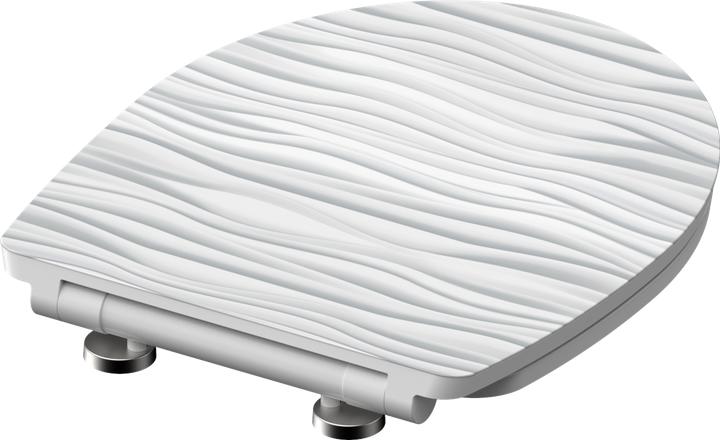 Produktbild Schütte WC Sitz Duroplast WC-Sitz WHITE WAVE Absenkautomatik Schnellverschluss Quick Release 82584 Wellen