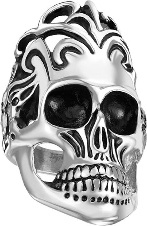 Immagine prodotto Star Piercing Anello teschio d'argento con capelli a fiore (senza ottone, Acciaio chirurgico 316L)