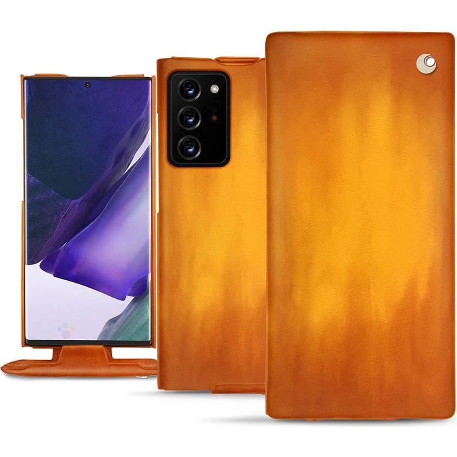 Noreve Lederschutzhülle vertikal (Samsung Galaxy Note 20 Ultra), Smartphone Hülle, Orange