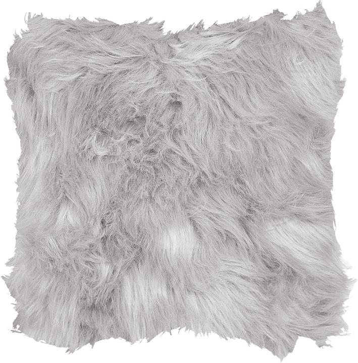 Actual product image Beliani Decorative cushion fur look light grey 42 x 42 cm Set of 2 LUBHA (45 x 45 cm)