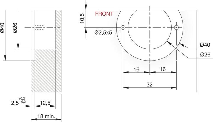 Actual product image Italiana Ferramenta KIMANA SKIN flap hinge, 3-part, zamak black nickel-coloured