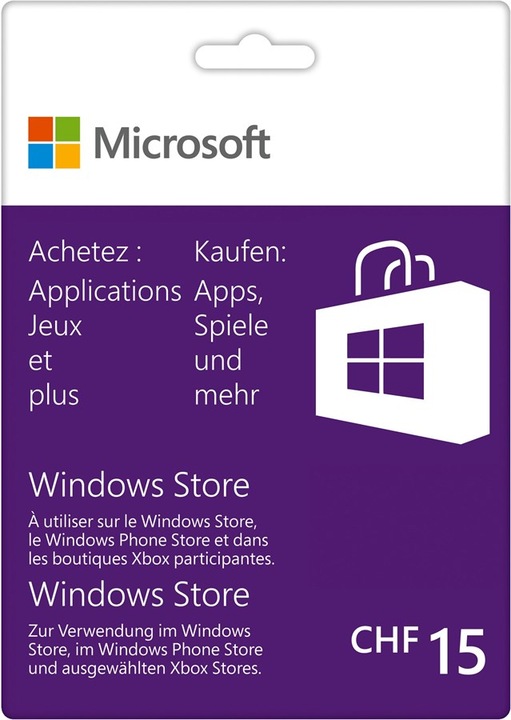Produktbild Microsoft Windows Store Guthaben CHF 15
